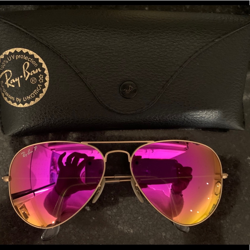 New without tags Pink Rayban Aviator *polarized*